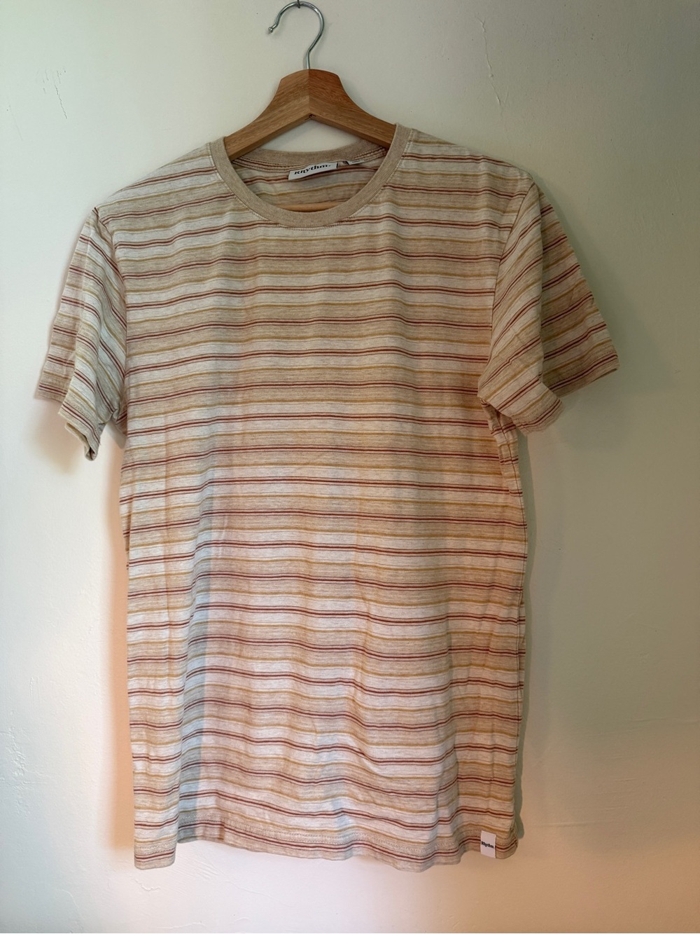 Rhythm Striped Short-Sleeve Crewneck Tee - Beige Multi